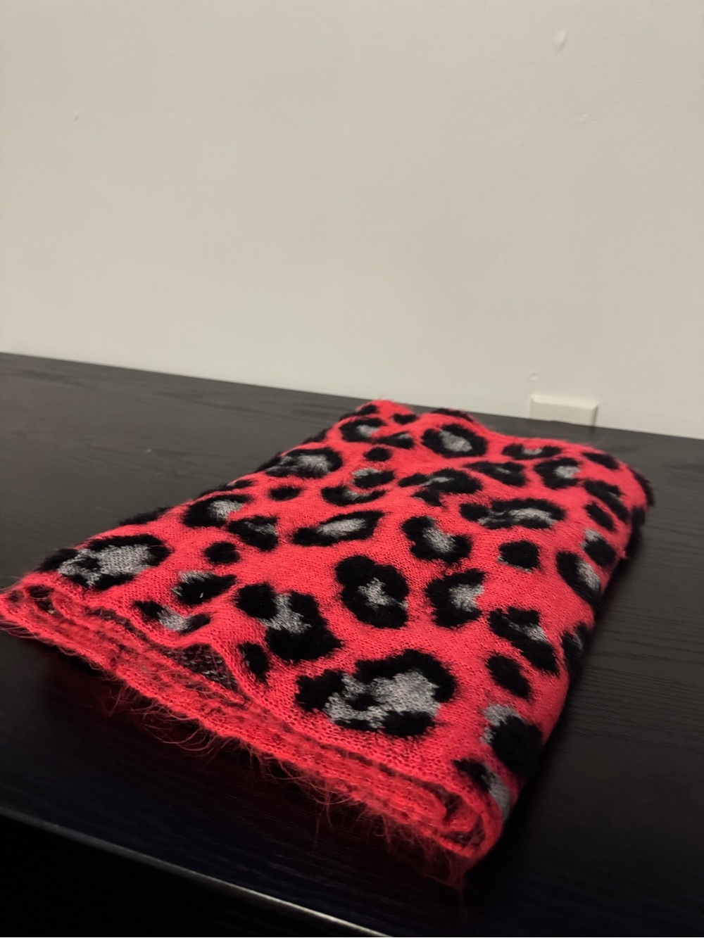 torrid Hot Pink Leopard Print Fuzzy Scarf
